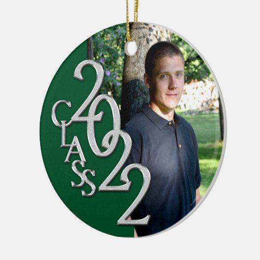 Afstuderen Klasse 2022 Foto Green Silver Keramisch Ornament (Links)