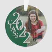Afstuderen Klasse 2022 Foto Green Silver Ornament (voorkant)