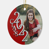 Afstuderen Klasse 2022 Foto Red Silver-keramiek Keramisch Ornament (Links)