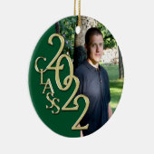 Afstuderen Klasse 2022 Fotogroen met Gold Keramisch Ornament (Rechts)
