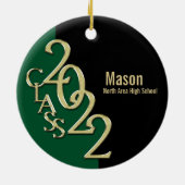 Afstuderen Klasse 2022 Fotogroen met Gold Keramisch Ornament (Achterkant)