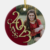 Afstuderen Klasse 2023 Foto Bourgondië met Goud Keramisch Ornament (Voorkant)