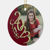 Afstuderen Klasse 2023 Foto Bourgondië met Goud Keramisch Ornament (Links)