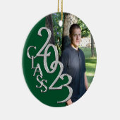 Afstuderen Klasse 2023 Foto Groen en Zilver Keramisch Ornament (Rechts)