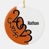 Afstuderen Klasse 2023 Foto Sinaasappel Keramisch Ornament (Achterkant)
