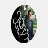 Afstuderen Klasse 2023 Foto zwart en zilver Metalen Ornament (Voorkant Rechts)