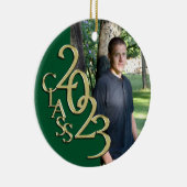 Afstuderen Klasse 2023 Fotogroen met Gold Keramisch Ornament (Rechts)