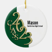 Afstuderen Klasse 2023 Fotogroen met Gold Keramisch Ornament (Achterkant)