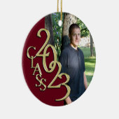 Afstuderen Klasse 2023 Fotomaron met goud Keramisch Ornament (Rechts)