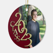 Afstuderen Klasse 2023 Fotomaron met goud Keramisch Ornament (Links)