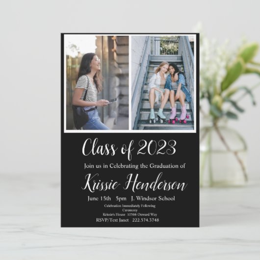 Afstuderen, Klasse 2023, Fotouitnodiging Kaart (Staand voorkant)