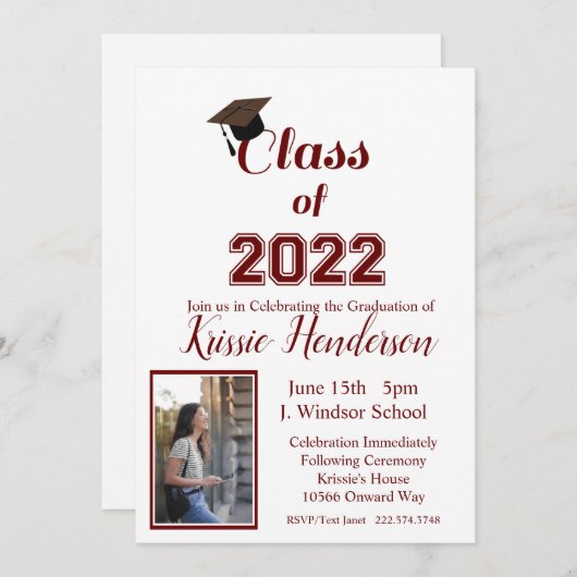 Afstuderen, Klasse 2023, Fotouitnodiging Kaart (Voorkant / Achterkant)