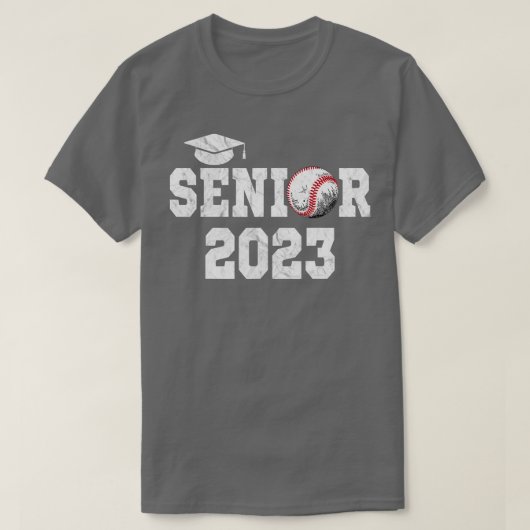 Afstuderen Klasse 2023 Senior Baseball Player Grad T-shirt (Design voorkant)