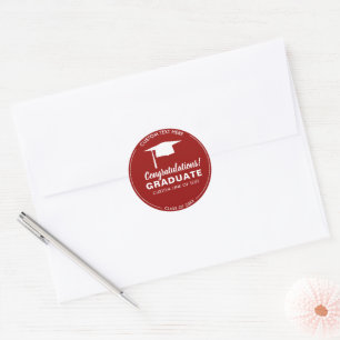 Afstuderen Klasse 20XX Afstudeerder Pet Uw kleur A Ronde Sticker