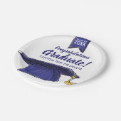 Afstuderen Klasse 20XX Congrats Blue Afstudeerder  Papieren Bordje (Gekanteld)