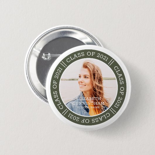 Afstuderen klasse 20XX | Moderne foto van Afstuder Ronde Button 5,7 Cm (Voorkant /achterkant)