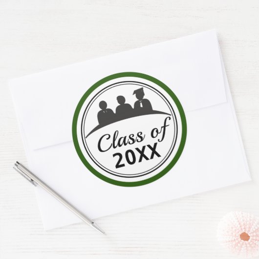 Afstuderen - Klasse 20XX Ronde Sticker (Envelop)