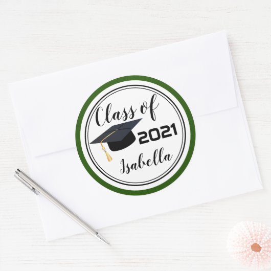 Afstuderen - Klasse 20XX Ronde Sticker (Envelop)