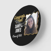 Afstuderen Klasse Gepersonaliseerde Naam Jaar Zwar Ronde Klok (Hoek)