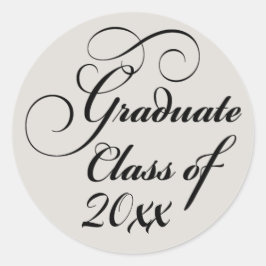 Afstuderen Klasse Greige Elegant Classy Ronde Sticker