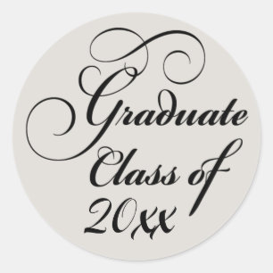 Afstuderen Klasse Greige Elegant Classy Ronde Sticker