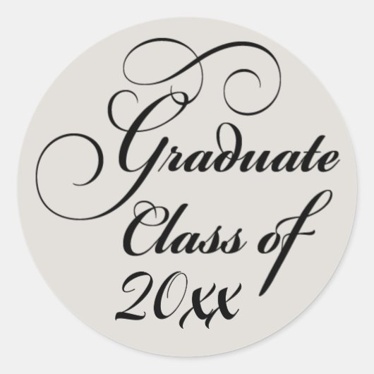 Afstuderen Klasse Greige Elegant Classy Ronde Sticker (Voorkant)