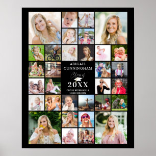 Afstuderen Klasse Jaar 32 Foto Collage Uw Kleur Poster