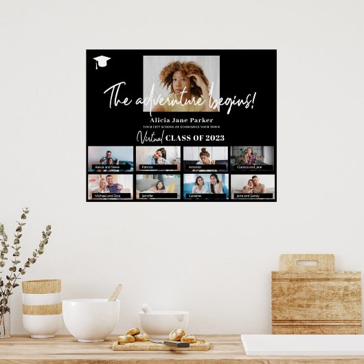 Afstuderen klasse jaar aangepaste foto poster (Keuken)