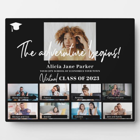 Afstuderen klasse jaar aangepaste fotocollage fotoplaat (Voorkant)