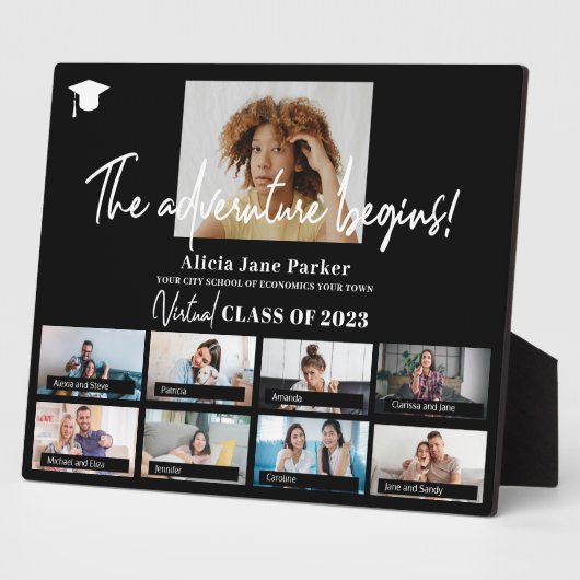 Afstuderen klasse jaar aangepaste fotocollage fotoplaat (Zijkant)