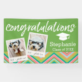 Afstuderen Klasse jaarnaam - 2 Fotocollage Spandoek (Horizontaal)