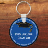 Afstuderen Klasse Keepomwille Blue School Color Sleutelhanger (Voorkant)