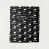 Afstuderen KLASSE OF Script Naam Foto Prop Zwart Wandkleed (Voorkant)