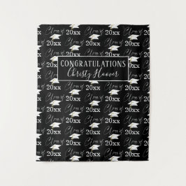 Afstuderen KLASSE OF Script Naam Foto Prop Zwart Wandkleed