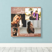 Afstuderen klasse Photo Collage Roos Gold Glitter Canvas Afdruk (Insitu (Houten vloer))