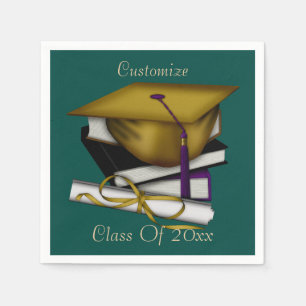 Afstuderen & Klasse Reunion Pet & Diploma Napkins  Servet