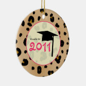 Afstuderen Klasse van 2011 Luipaard Afdrukken en r Keramisch Ornament (Rechts)