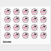 Afstuderen Klasse van 2011 Polka Dot & Roze Ronde Sticker (Vel)
