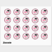 Afstuderen Klasse van 2011 Roze & Zwarte Verf Ronde Sticker (Vel)
