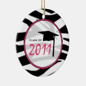 Afstuderen Klasse van 2011 Zebra Print & Roze Keramisch Ornament (Rechts)