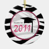 Afstuderen Klasse van 2011 Zebra Print & Roze Keramisch Ornament (Voorkant)