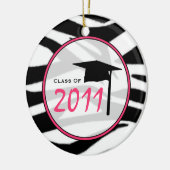 Afstuderen Klasse van 2011 Zebra Print & Roze Keramisch Ornament (Links)