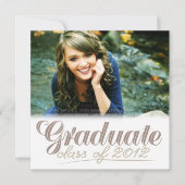 Afstuderen Klasse van 2012 Modern White Invite Kaart (Voorkant)