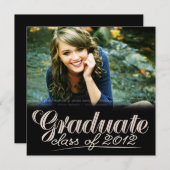 Afstuderen Klasse van 2012 Modern White Invite Kaart (Voorkant / Achterkant)