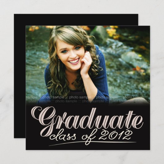 Afstuderen Klasse van 2012 Modern White Invite Kaart (Voorkant / Achterkant)