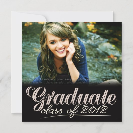 Afstuderen Klasse van 2012 Modern White Invite Kaart (Voorkant)