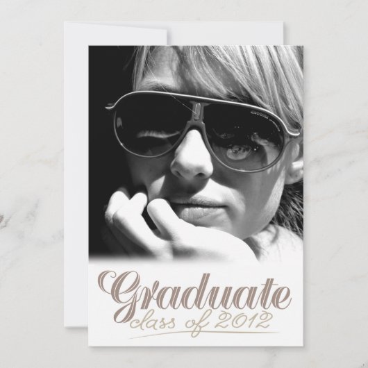 Afstuderen Klasse van 2012 Modern White Invite Kaart (Voorkant)