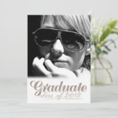 Afstuderen Klasse van 2012 Modern White Invite Kaart (Staand voorkant)