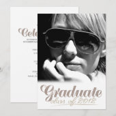 Afstuderen Klasse van 2012 Modern White Invite Kaart (Voorkant / Achterkant)