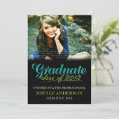 Afstuderen Klasse van 2012 Moderne Blauwe Groene U Kaart (Staand voorkant)